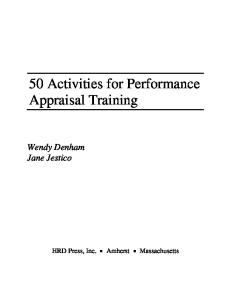 50 Activities for Performance Appraisal Training