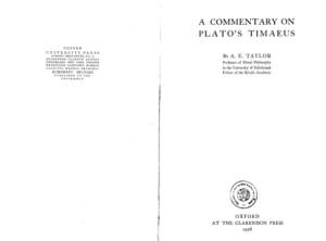 A commentary on Plato's Timaeus,
