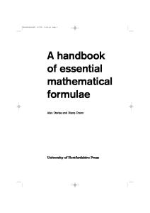 A handbook of essential mathematical formulae