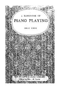 A Handbook Of Piano Playing