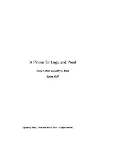 A primer for logic and proof