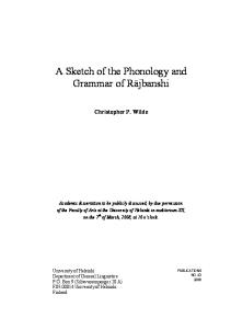 A Sketch of the Phonology and Grammar of Rajbanshi