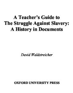 A Teacher's Guide to The Struggle against Slavery: A History in Documents (Pages from History)