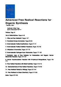 Advanced Free Radical Reactions For Organic Synthesis