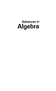 Advances in algebra : proceedings of the ICM Satellite Conference in Algebra and Related Topics