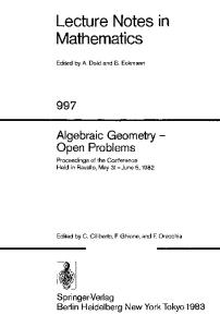 Algebraic Geometry--Open Problems