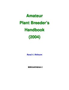 Amateur Plant Breeder’s Handbook (2004)