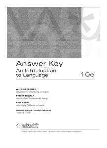 An Introduction to Language Answer Key