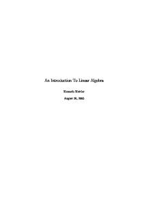 An Introduction To Linear Algebra
