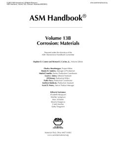 ASM Handbook: Volume 13B: Corrosion: Materials