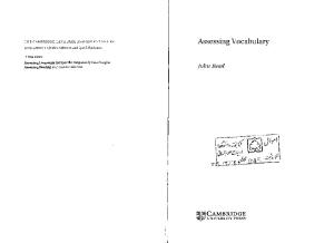 Assessing Vocabulary (Cambridge Language Assessment)