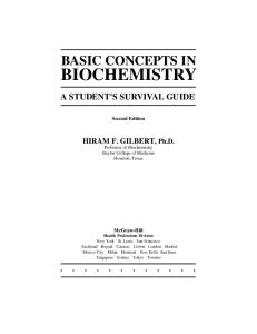 Basic concepts in biochemistry: A student survival guide