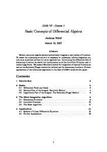 Basic concepts of differential algebra
