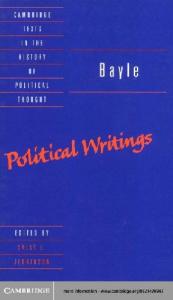 Bayle: Political Writings (Cambridge Texts in the History of Political Thought)