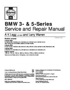 BMW 3 and 5 Series Service and Repair Manual