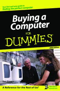 Buying a Computer for Dummies, 2004 Edition