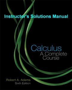 Calculus: A complete course, 6ed., Instructor's solutions manual