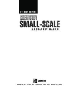 CHEMISTRY SMALL-SCALE LABORATORY MANUAL