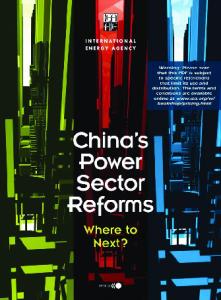 China's Power Sector Reforms: Where to Next?
