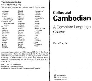 Colloquial Cambodian: The Complete Course for Beginners