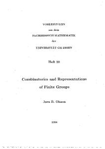 Combinatorics and Representations of Finite Groups