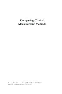 Comparing Clinical Measurement Methods: A practical guide (Statistics in Practice)