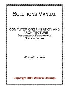 Computer organization and architecture: designing for performance