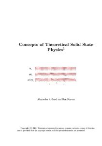Concepts Of Theoretical Solid State Physics