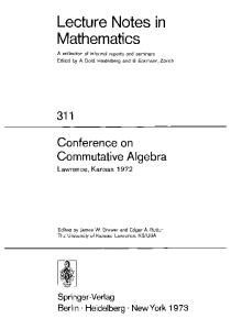 Conference on Commutative Algebra