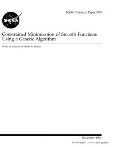 Constrained Minimization of smooth function using a genetic algoritm