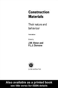 Construction materials: their nature and behaviour
