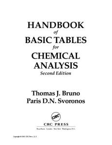 CRC Handbook of Basic Tables for Chemical Analysis, Second Edition