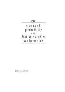 CRC. standard probability and Statistics tables and formulae