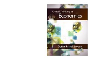 Critical Thinking in Economics, 1st Edition