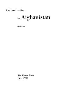 Cultural Policy in Afghanistan, Issue 31