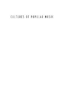 Cultures of Popular Music (Issues in Cultural & Media Studies)
