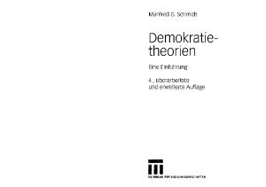 Demokratietheorien. Eine Einfuhrung, 4. Auflage