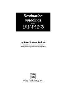 Destination Weddings For Dummies (For Dummies (Travel))