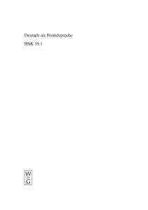 Deutsch als Fremdsprache: ein internationales Handbuch, Volume 1