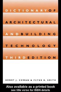 Dictionary of Architectural and Building Technology (Dictionary)