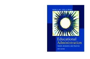 Educational administration: theory, research, and practice (9th Ed.)