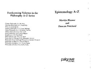 Epistemology A-Z (Philosophy A-Z)