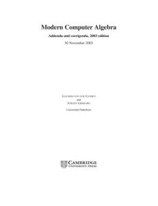 Errata and addenda for Modern computer algebra