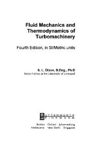 Fluid mechanics and thermodynamics of turbomachinery