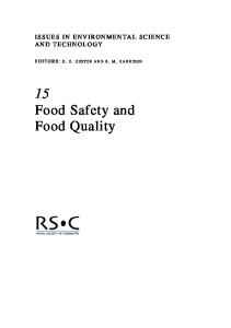 Food Safety and Food Quality (Issues in Environmental Science and Technology)