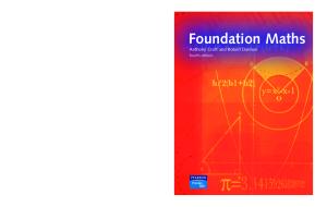 Foundation Maths; 4th Edition