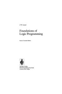 Foundations of logic programming 2nd Edition (Symbolic computation)