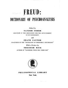 Freud: A Dictionary of Psychoanalysis