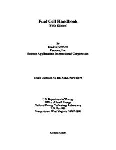 FUEL CELL - Handbook - (Hydrogen Power Electricity Electrical Electronics)