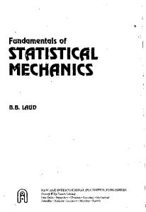 Fundamentals Of Statistical Mechanics